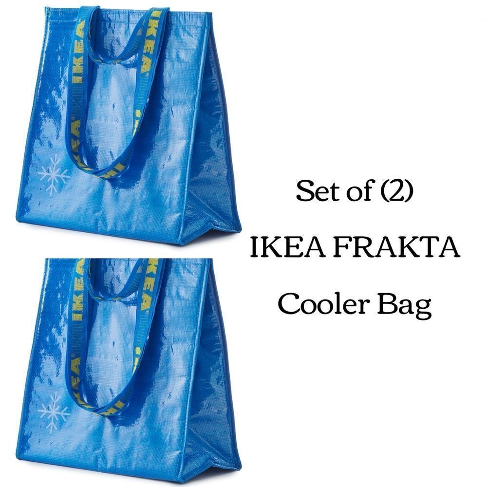 Set of (2) IKEA FRAKTA Cooler Bag, Shopping Bag Blue